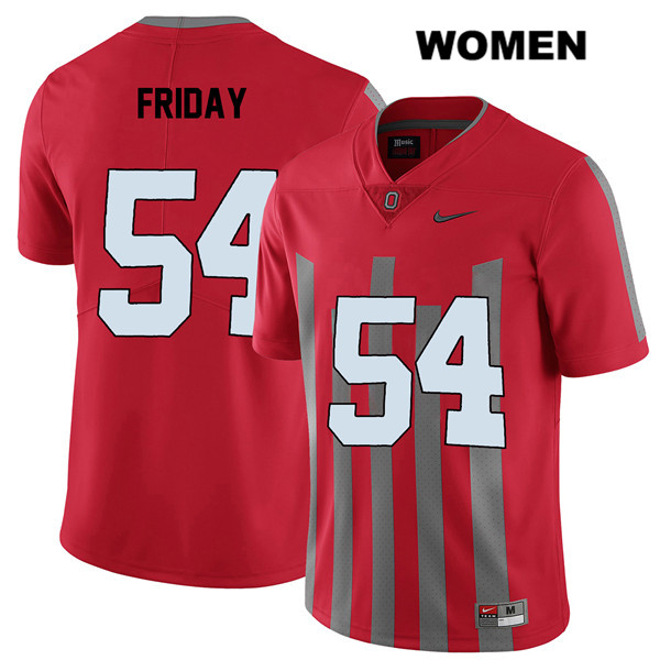 Ohio State Buckeyes Women's Tyler Friday #54 Red Authentic Nike Elite College NCAA Stitched Football Jersey KY19Y11SN